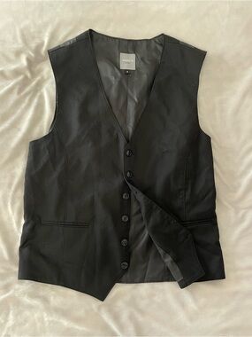Black Button Front Vest